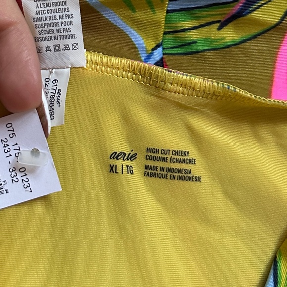NWT American Eagle Aerie Tropical High Cut Cheeky Bikini Bottom - Picture 5 of 8